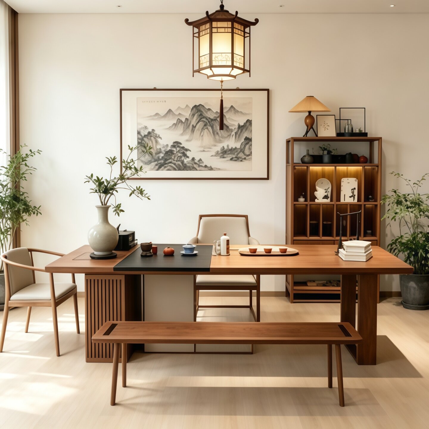 新中式宋式黑胡桃木实木2026新款茶桌组合客厅家用会客高级感茶台图片