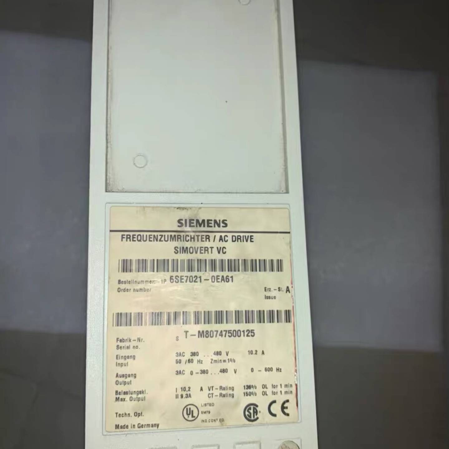可维修西门子变频器 6SE7021-0EA61 西门子议价