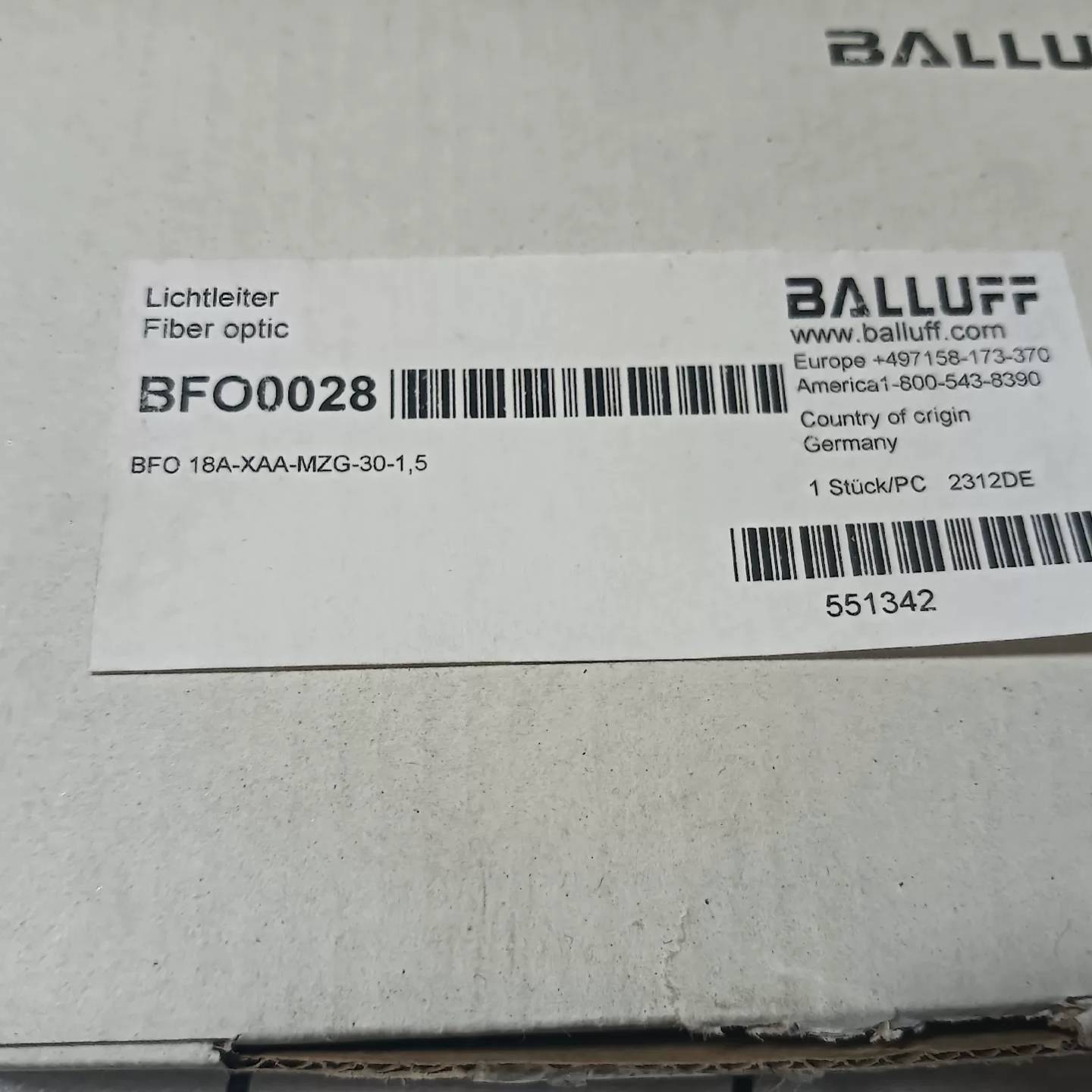 可维修巴鲁夫 BFO 18A-XAA-MZG-30-1,5光纤议价