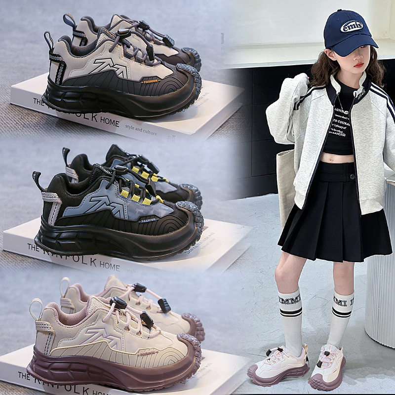 2025秋季儿童户外运动鞋徒步登山耐磨防滑软底个性时尚休闲跑步鞋