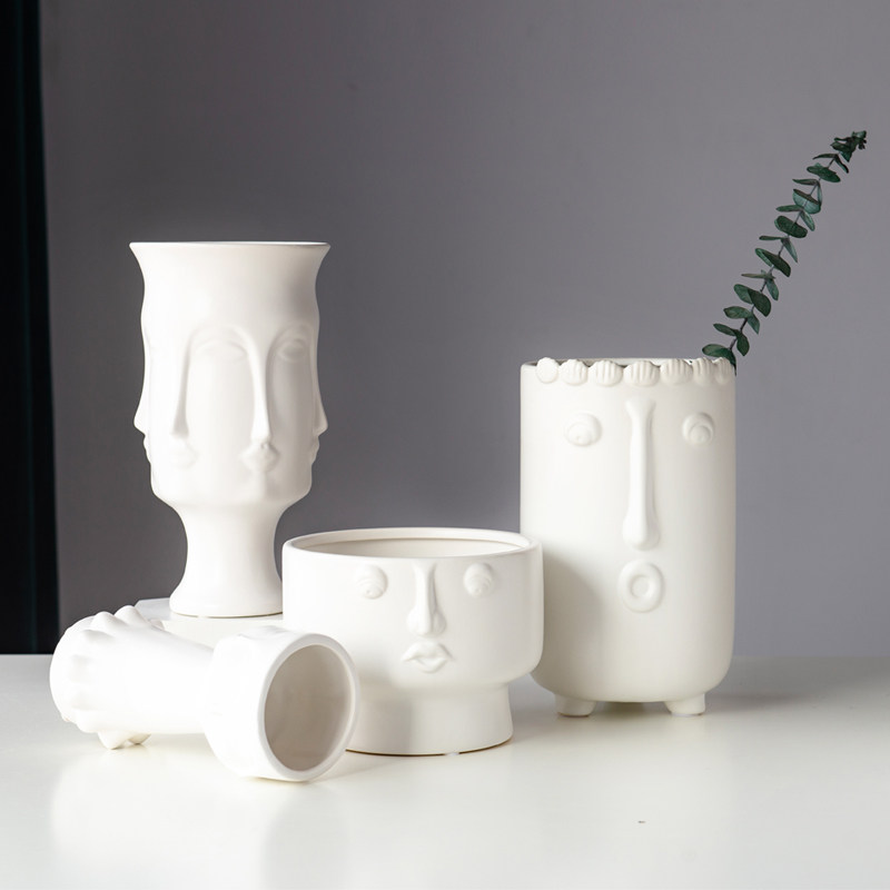 北歐陶瓷花瓶小清新水培插花簡約白人臉現代抽象客廳家居裝飾擺件在類目 家居飾品, 花瓶/花器/仿真花/仿真飾品, 花器/花瓶, 花瓶中 - 來自Buy2taobao.com提供專業的淘寶代購服務