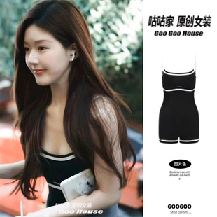 修身 女夏季 显瘦连体衣 黑色甜酷吊带连体裤 许你耀眼赵露思许妍同款