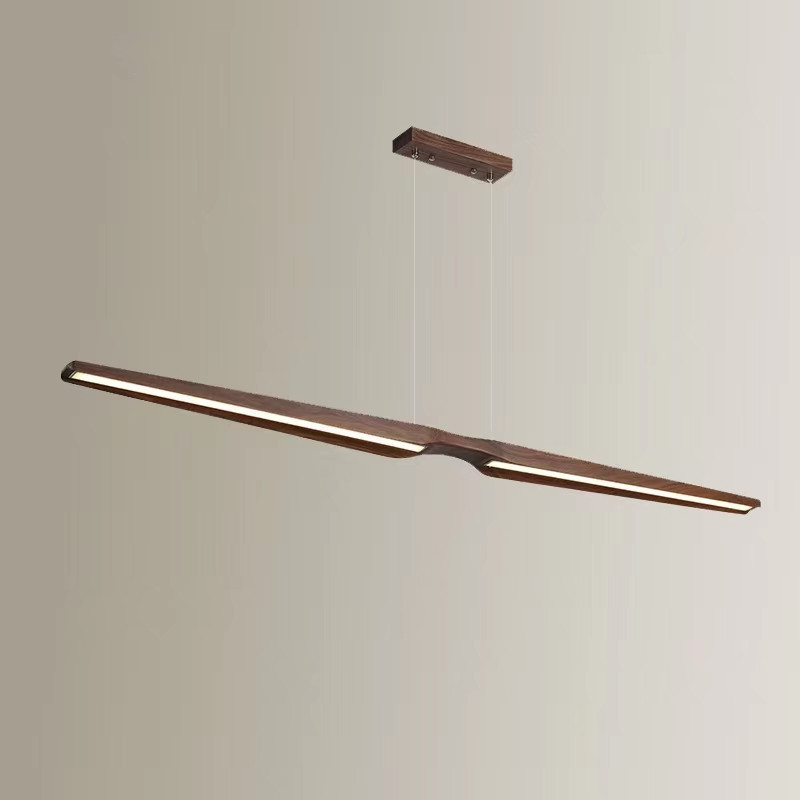 极简黑胡桃木北欧现代极简长条餐厅吧台吊灯创意个性办公工作室灯