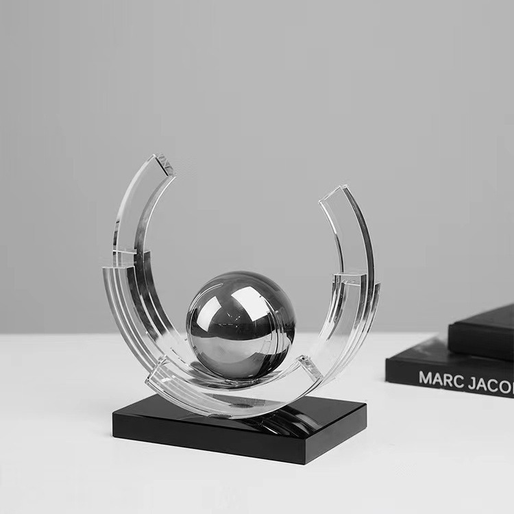 现代创意简约异形水晶摆件客厅卧室会所样板间水晶摆件