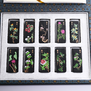 歙县老胡开文墨厂2022年松烟顶烟名花十友套墨