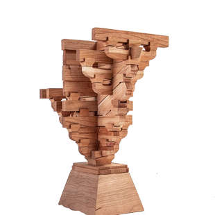 古建筑宋式柱头斗拱积木八铺上昂樱桃实木榫卯模型拼装摆件玩具