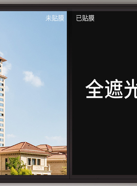 黑不透玻璃贴主打遮光防晒防水