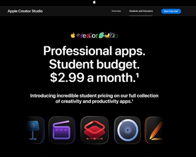 Apple Creator Studio student educator 学生订阅 教育优惠认证