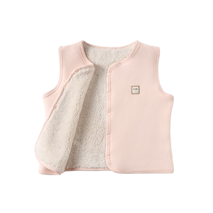 儿童羊羔绒马甲男女童秋冬季加绒加厚外穿背心内穿保暖坎肩马夹