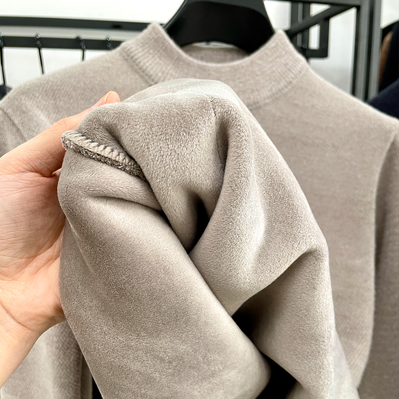 高品质加绒加厚毛衣雪尼尔半高领