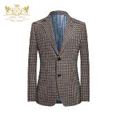 本派千鸟格西装 男高级感新款 英伦风羊毛单排扣西服休闲呢子外套男