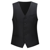 英伦复古商务正装 本派西装 马甲新款 单排扣V领西背新郎羊毛背心男