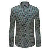 男长袖 潮流个性 夏季 本派碎花衬衫 新款 韩版 印花纯棉短袖 痞帅衬衣潮