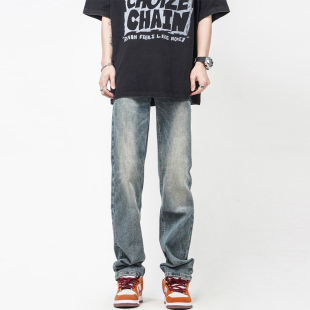 休闲裤 男款 复古cleanfit直筒宽松牛仔裤 子女春夏 POCKET高街美式