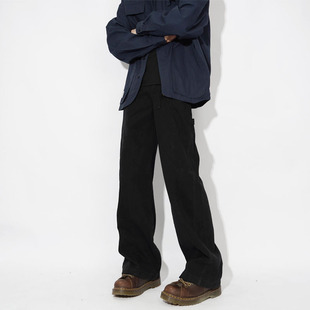POCKET美式 子休闲裤 阔腿宽松直筒黑色牛仔裤 秋冬裤 cleanfit 男款