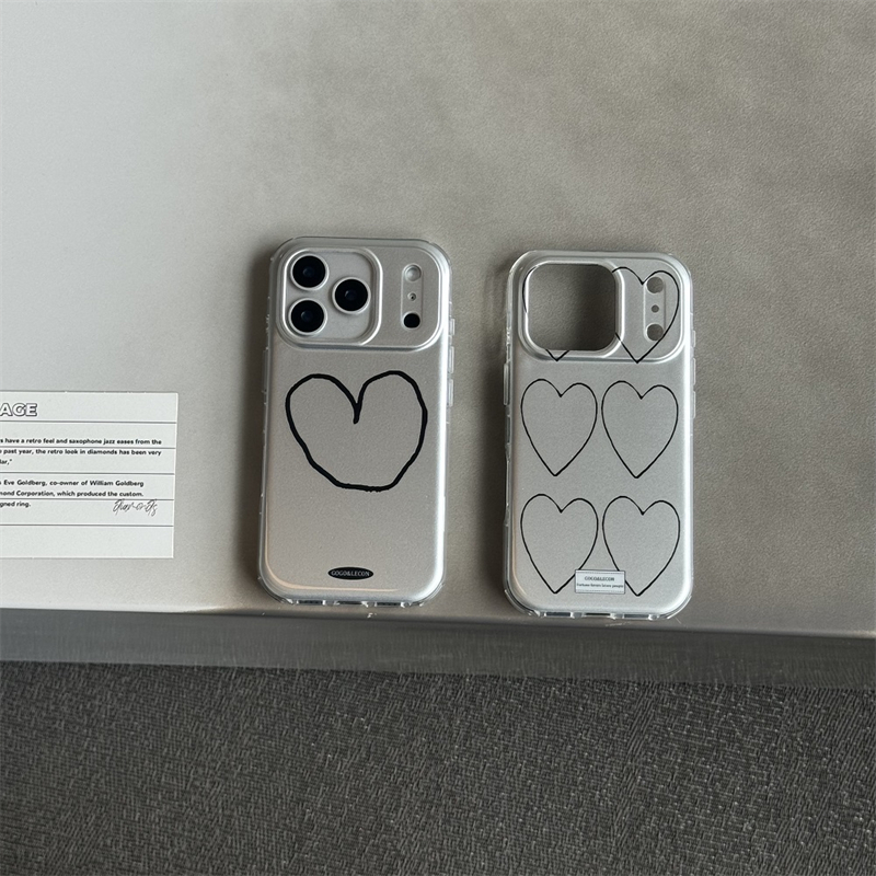简约手绘爱心手提挂绳手机壳