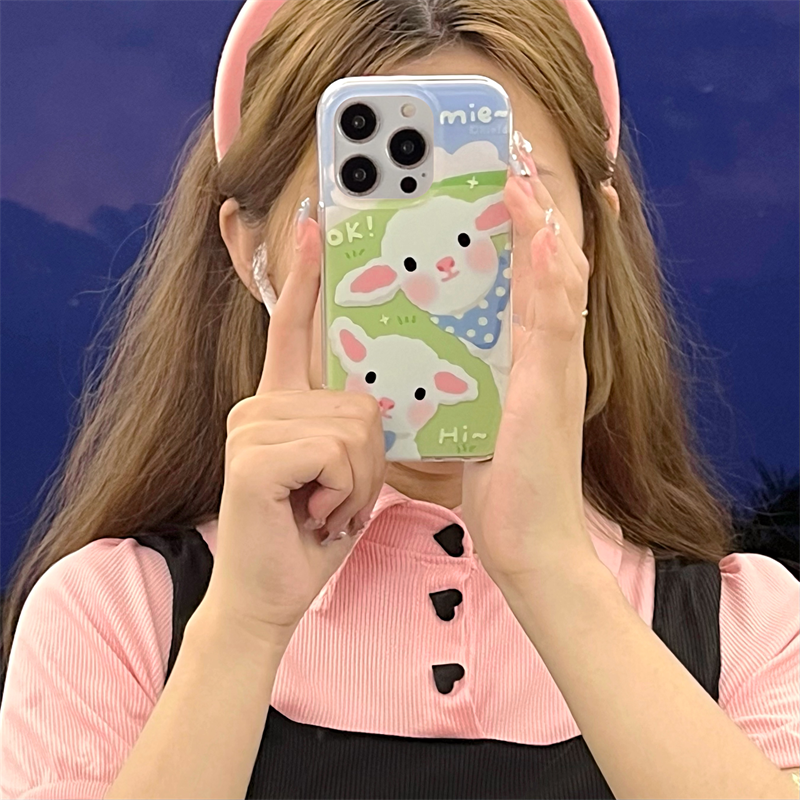 双层印花可爱不会撞款的壳