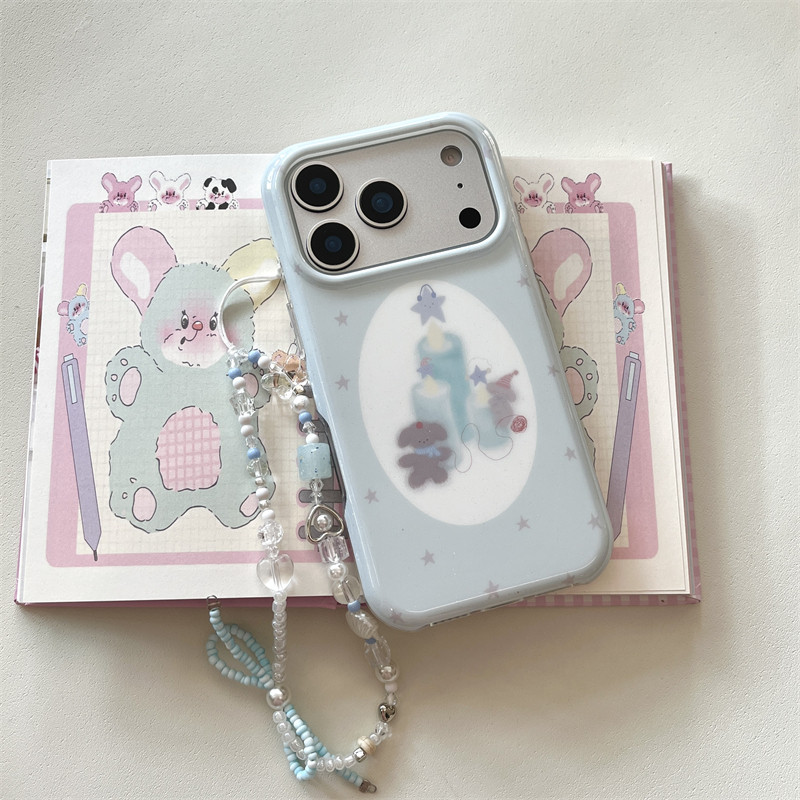 韩风ins可爱少女奶蓝小清新蜡烛小狗星星手链17promax适用iphone16pro圆边双层15手机壳14苹果13硬壳防摔卡通,3C数码配件,手机保护套/壳,淘宝优惠券,粉丝福利购,淘宝优惠卷