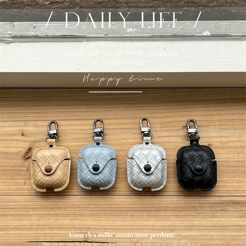 ins小众高级感复古纯色编织纹1/2代保护套适用pro2苹果无线蓝牙airpods3代耳机壳airpodspro男女款4代