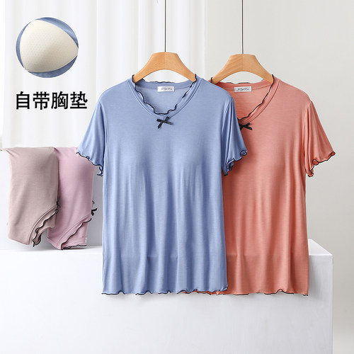 冰丝薄款短袖单件莫代尔宽松上衣