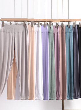 莫代尔秋裤女士内穿紧身无痕灰色线裤薄款保暖裤单件高腰打底衬裤