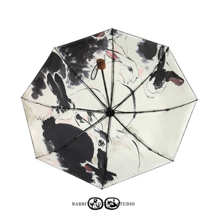 rabbituu联名木心集白【白兔赤乌】双层遮阳雨伞女防晒伴手礼物