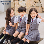 英伦学院风幼儿园入园服儿童毕业演出班服 套装 校服小学生夏季 短袖