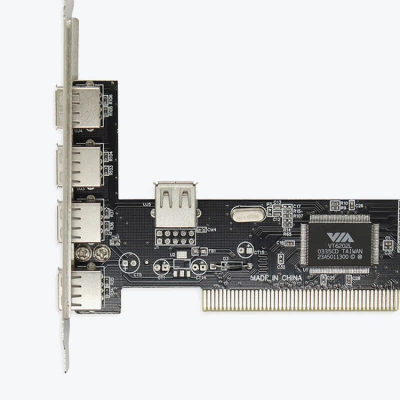 新品台式主机机箱USB2.0扩展卡PCI转USB接口免驱动即插即用
