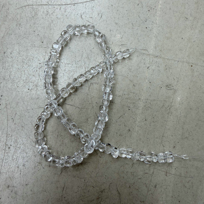 天然白水晶透明方珠散珠DIY