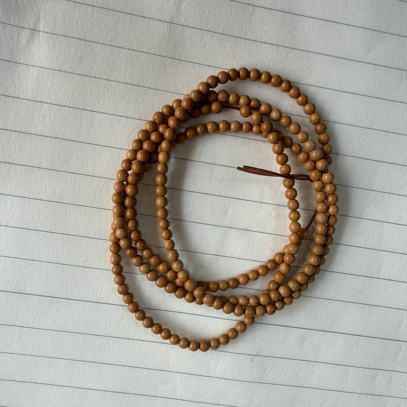 天然橄榄壳圆珠3mm木质项链手串文玩佛珠手链项链小众木作棕色串