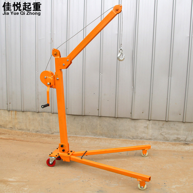 手摇移动式小吊机 车载微型便携式吊车搬运车小型起高机起重工具