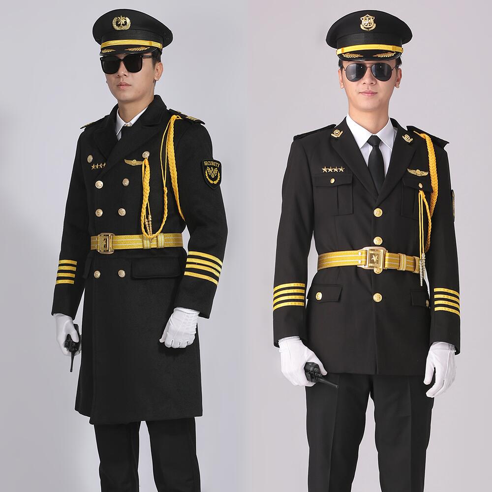 物业保安羊毛尼大衣秋冬工作服