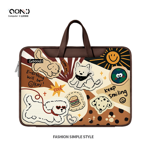 原创插画笔记本重磅电脑包