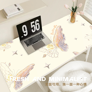 幻境蝴蝶防水皮革鼠标垫超大办公桌垫笔记本电脑书桌键盘垫子桌垫