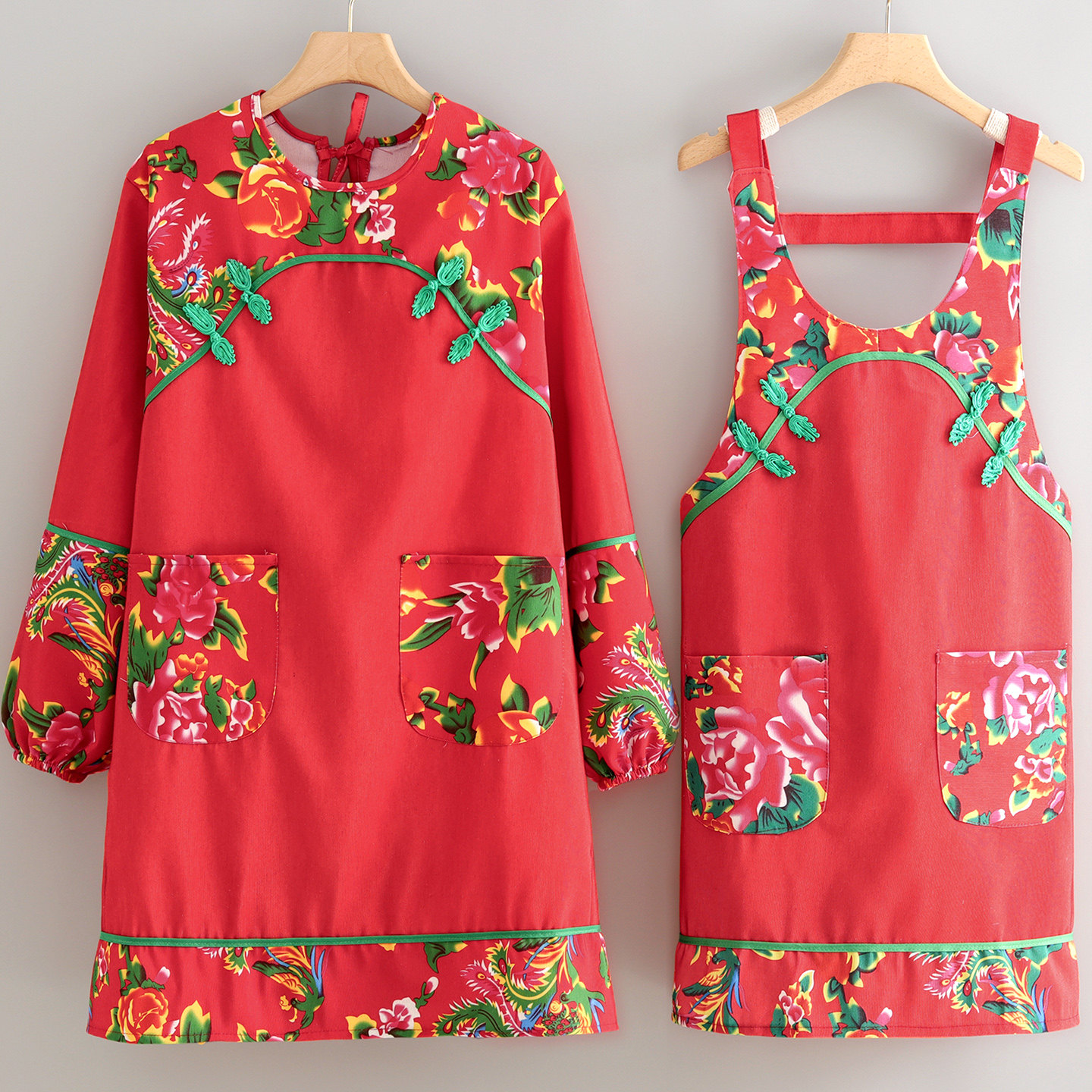 民族风帆布罩衣防污长袖护衣厨房家用做饭围裙成人餐饮饭店工作服,家庭/个人清洁工具,围裙,淘宝优惠券,粉丝福利购,淘宝优惠卷