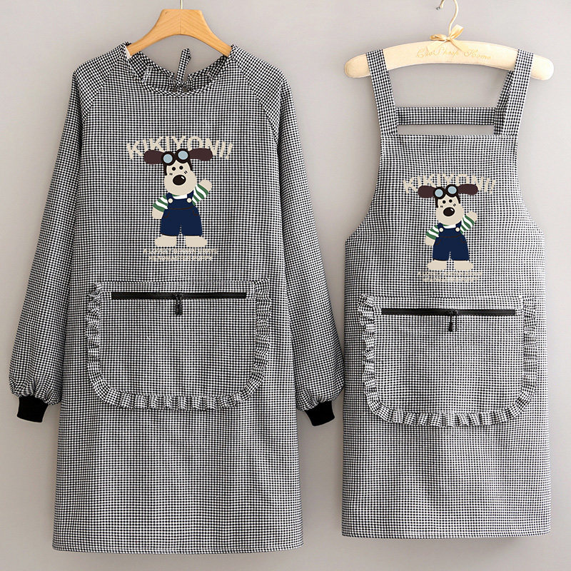 棉布围裙新款厨房家用透气长袖罩衣女防污耐磨做饭工作服定制印字,家庭/个人清洁工具,围裙,淘宝优惠券,粉丝福利购,淘宝优惠卷