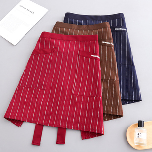 简约新款半身围裙餐饮酒店服务员专用工作服厨房做饭防污半截围腰