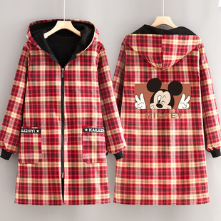 新款秋冬加厚保暖罩衣韩版防风长袖外套女餐饮加绒大褂成人工作服