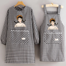 棉布围裙厨房家用透气防污长袖 耐磨工作服大人护衣定制 罩衣女新款