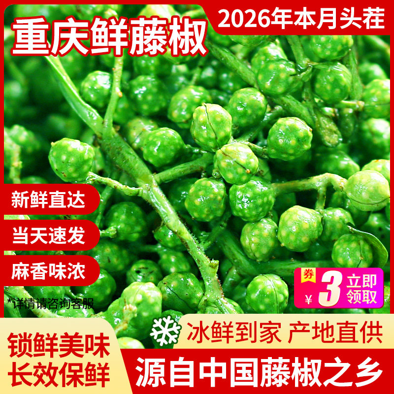 10包青花椒新鲜四川特产鲜藤椒重庆江津现摘保鲜麻椒真空鲜花椒