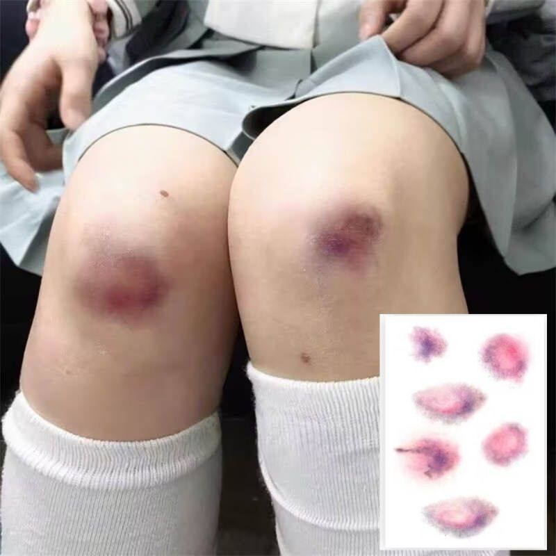 万圣节纹身贴 仿真恐怖流血假伤口咬痕缝线伤疤 派对酒吧妆容脸贴