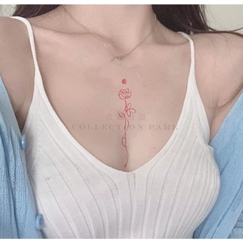 纹身贴防水女持久玫瑰胸口