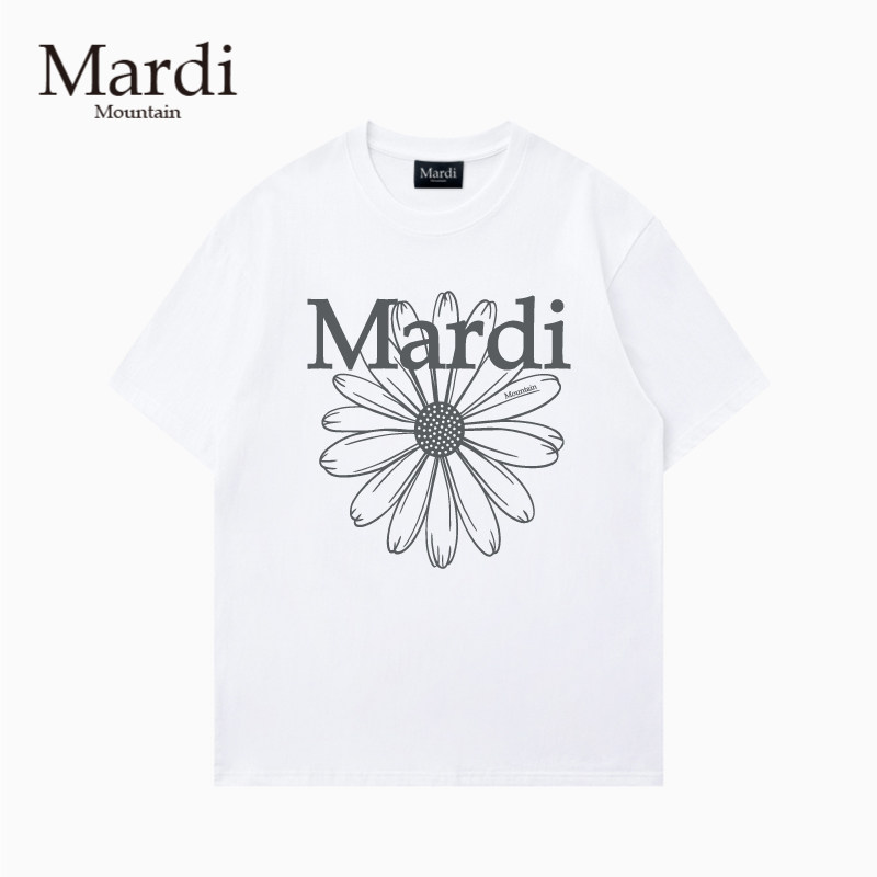 Mardi Mountain韩国授权正品 小雏菊 水泥灰 宽松纯棉短袖女t恤图片