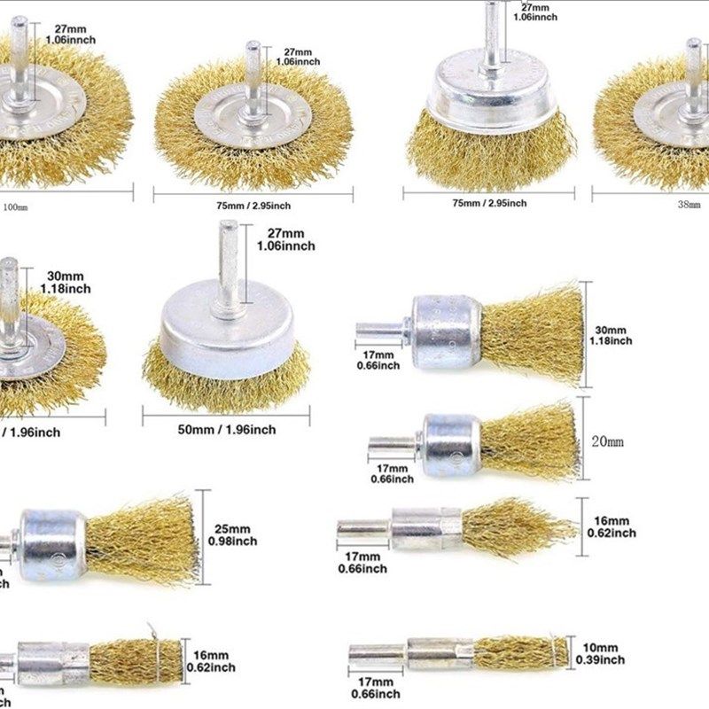12PC刚升级刷清理除锈打磨刷 金属模具抛光打磨头电磨雕刻配件