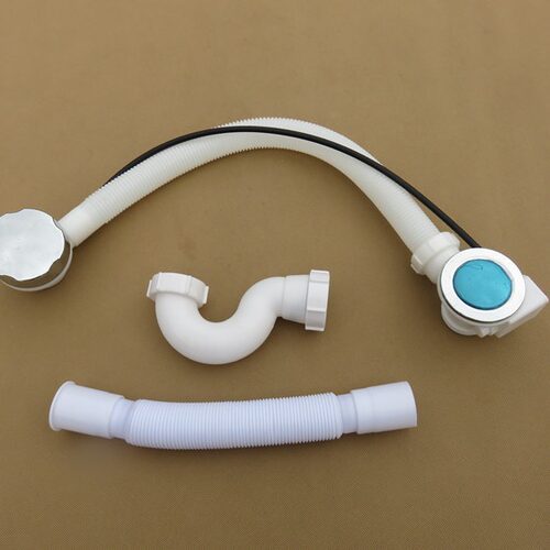 供应卫浴塑料浴缸下水器手轮旋转拉线控制式拖把池下水器
