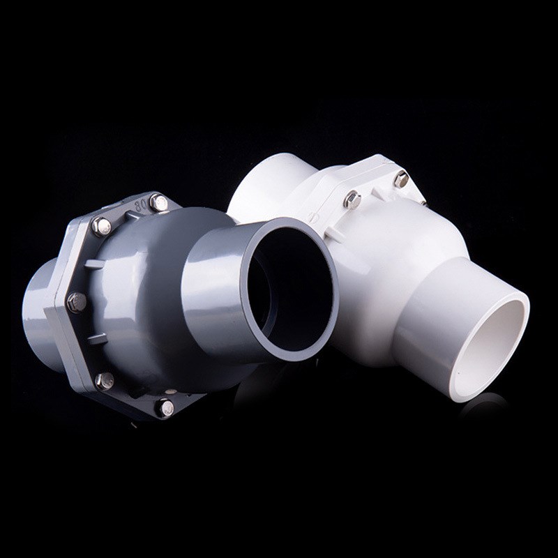 110止回阀单向阀UPVC75加厚50管道止逆阀160塑料90给水管阀门配件