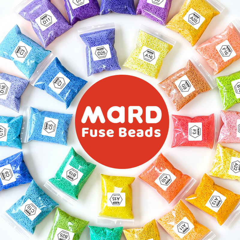 正品mard家融合豆拼豆221色补充包手工diy材料包套餐全套工具豆子 - 实物图