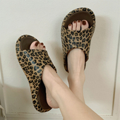 防滑夏季 新款 个性 户外时尚 欧美豹纹凉拖鞋 高级感时尚 沙滩拖鞋 女士
