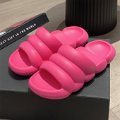 女夏季 男 日系简约马卡龙色一字eva软底凉拖情侣防滑家用居家拖鞋