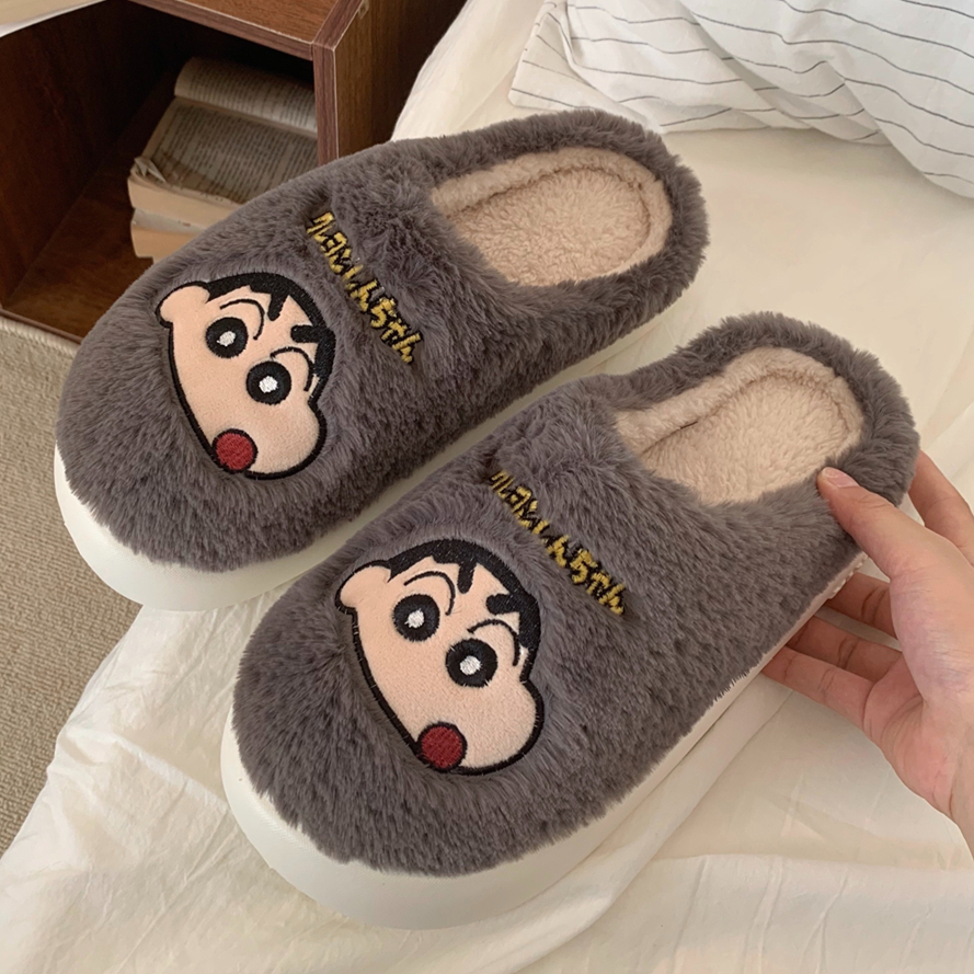 正版卡通可爱蜡笔小新情侣棉拖鞋